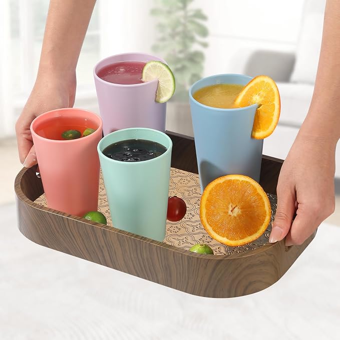 24 Pcs Unbreakable Plastic Cups Set, 20 oz Reusable Plastic Cups, Stackable - Image 7