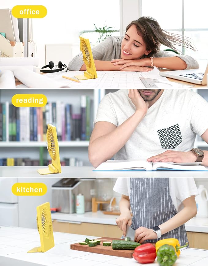 Zuvas Desk Fan Battery Operated Fan Rechargeable 180°Tilt Folding Personal Fan - Image 7