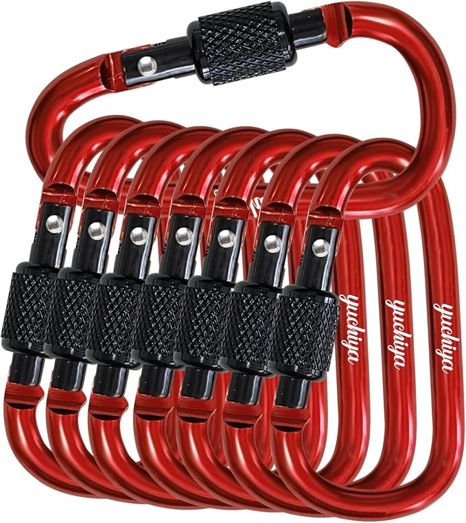 YUCHIYA 8 Pack D-Shape Carabiner Clasp by YUCHIYA