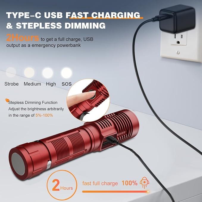 Hoxida Small Tactical Flashlights High Lumens - Image 4