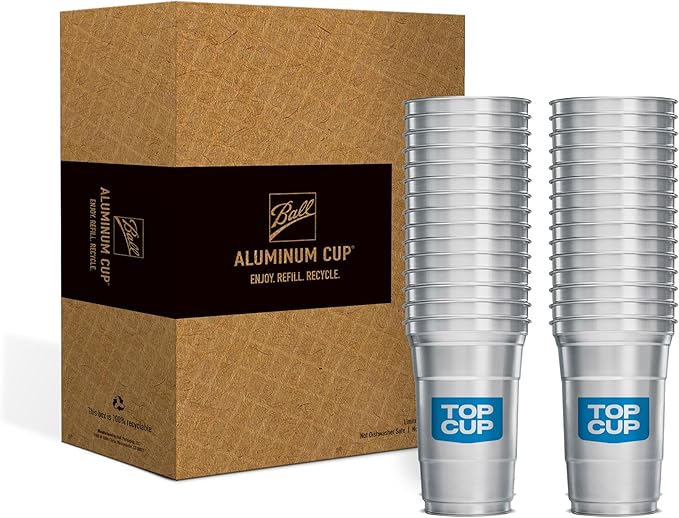Top Cup – 20 Ounce, Reusable Aluminum Party Cups | Cold-Holding, Recyclable by TopCup