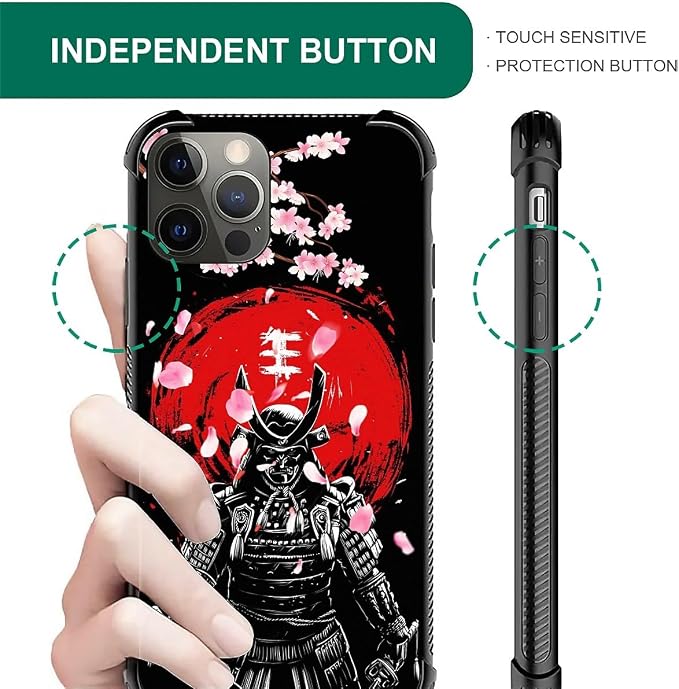 for iPhone 11 Pro Max Case, Sakura Japanese Samurai Pattern Graphic Design Girl - Image 6