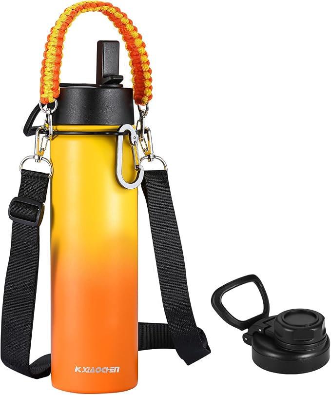 KXIAOCHEN Insulated Water Bottle, Stainless Steel Water Bottle, 2 Lids by KXIAOCHEN