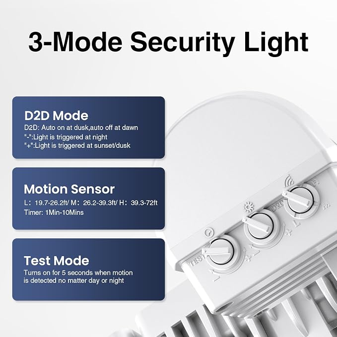 Onforu 3 Pack 75W Motion Sensor Outdoor Lights, 7000lm Dusk to Dawn Flood Light - Image 7
