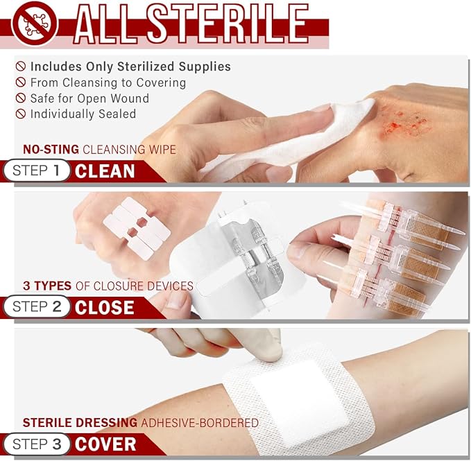 EVERLIT CARE Wound Closure Kit | 28 Pcs All-in-One First Aid - Image 3