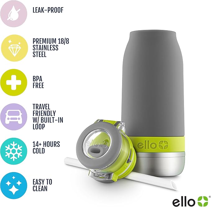 Ello Emma 14oz Vacuum Insulated Stainless Steel Kids Water Bottle - Image 3