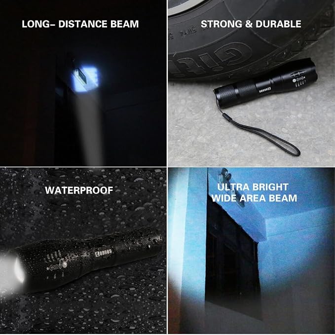 COSOOS LED Flashlight with Holster, Bright Tactical Flashlight High Lumen - Image 8