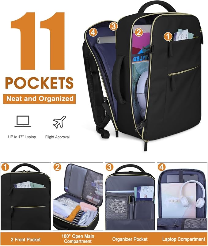 Capolo Travel Backpack for Women Men Waterproof Laptop Backpack Airlines - Image 3