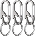 TISUR Titanium Carabiner Keychain Clip, Anti-Lost Key Ring Holder, Self-Locking by TISUR