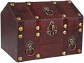 SICOHOME Large Treasure Chest 9.4“x6.9”x7“ Wooden Pirate Treasure Box by SICOHOME