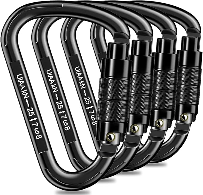 Auto Locking Carabiner Heavy Duty Carabiner 25kN UIAA Certified Climbing by QIWYMHW