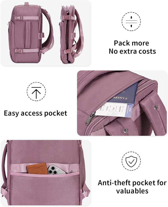 ECOHUB Travel Backpack for Women, Laptop Carry on Backpack - Image 8
