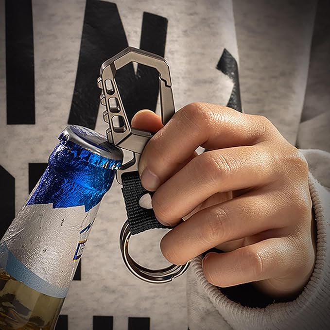 Heavy duty key chain, bottle opener function car keychains, versatile metal - Image 4