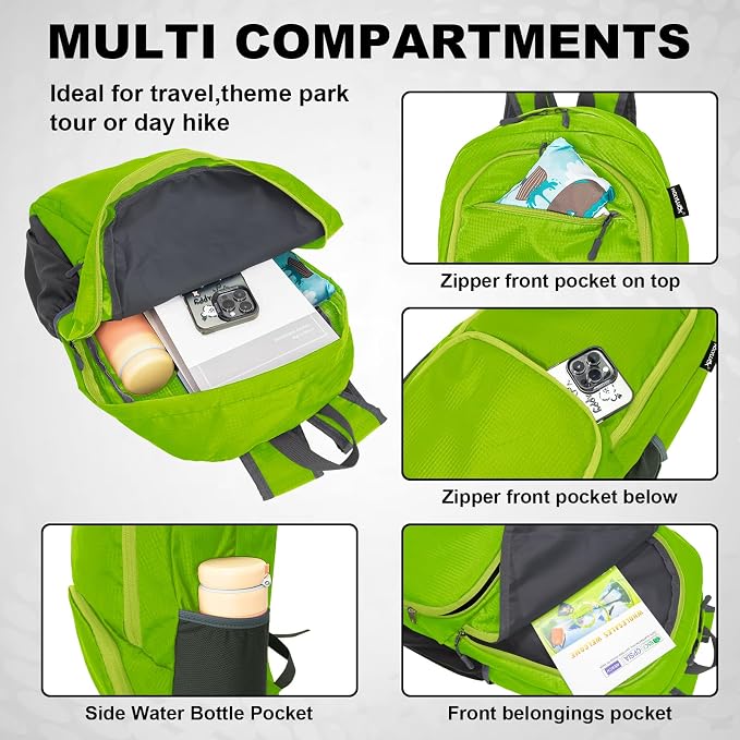 HOLYLUCK 20L Lightweight Packable Hiking Daypack Foldable Backpack - Image 3