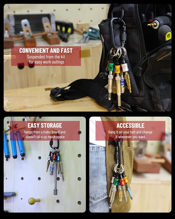 katerk 18pcs Bit Holder with Carabiner Socket - Image 2