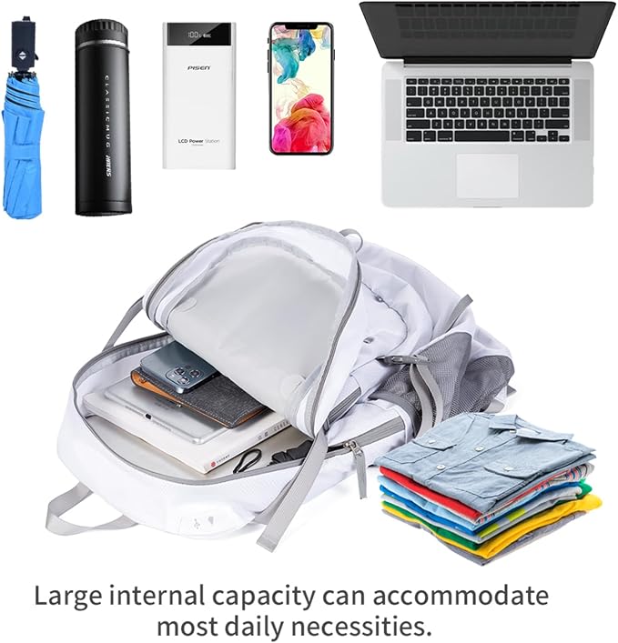 NODLAND Lightweight Backpack, Travel 40L Foldable Water-Resistant Daypack - Image 3
