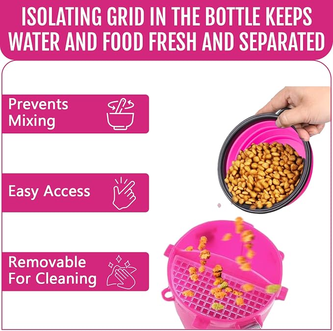 Dog Travel Water Bottle W/Collapsible Bowls - Image 5