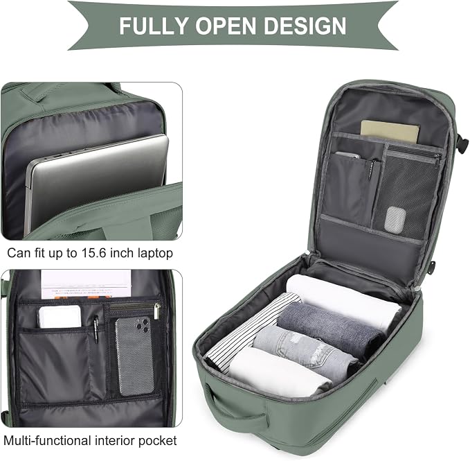 coowoz Large Travel Backpack For Women Men, Carry On Backpack Flight Approved - Image 5