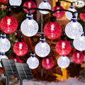 Red and White Solar String Lights Outdoor, Waterproof 2-Pack Total 100 LED 64FT by LORRYTE