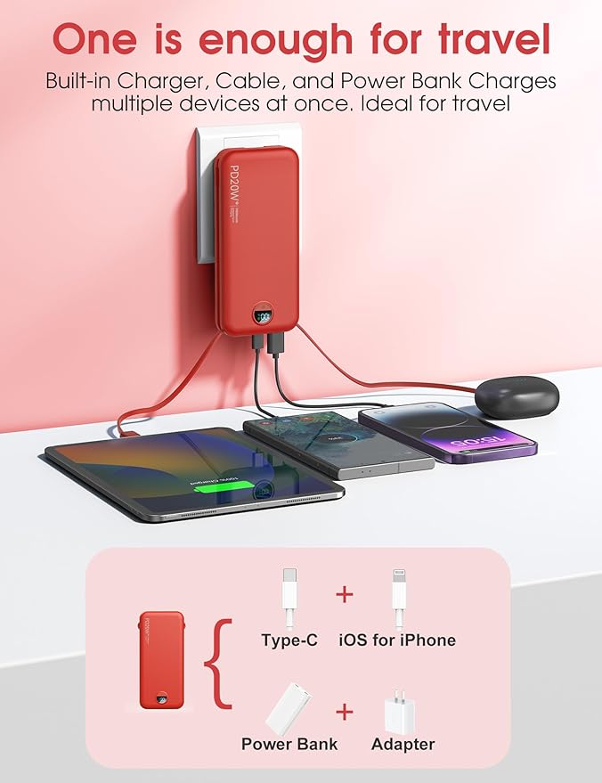 citicr Portable Charger Power Bank, 10000mAh PD20W USB C Fast Charging - Image 4