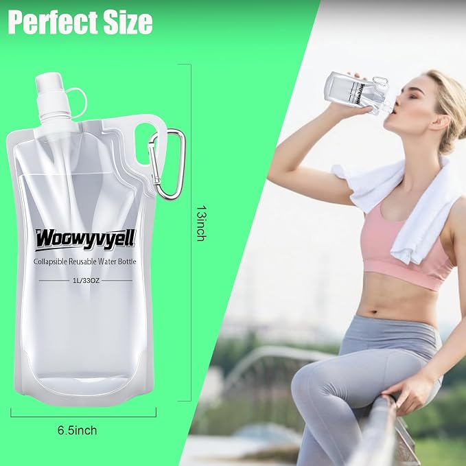 2-Pack 33oz Collapsible Water Bottles - Image 4
