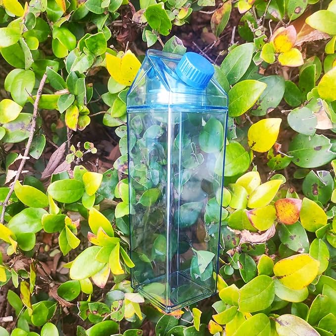 Jinberry 1000ml/34oz Cute Leakproof Clear Milk Carton Water Bottle Portable - Image 4