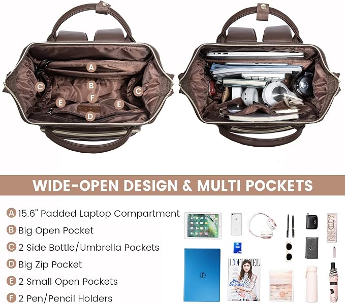LOVEVOOK Leather Laptop Backpack - Image 2