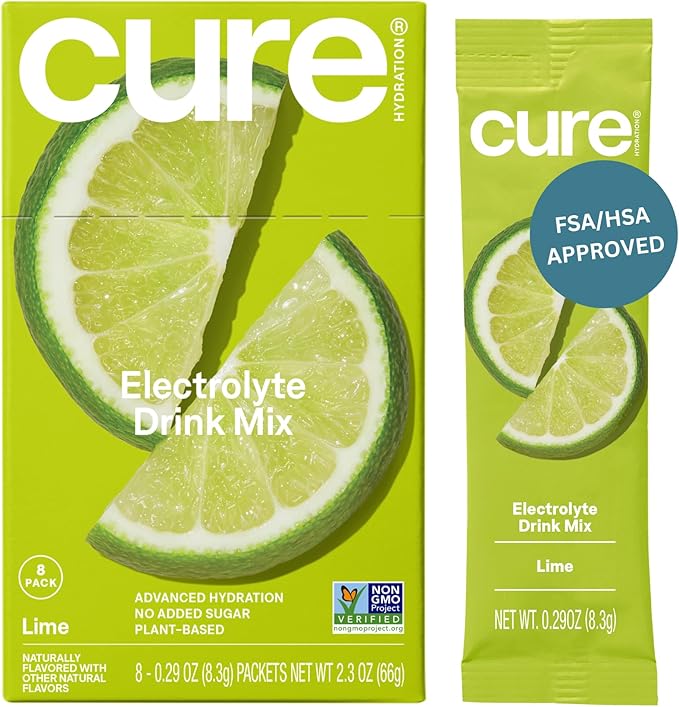 Cure Hydration | Plant-Based Electrolyte Drink Mix | No Added Sugar | FSA-HSA | by CureHydration