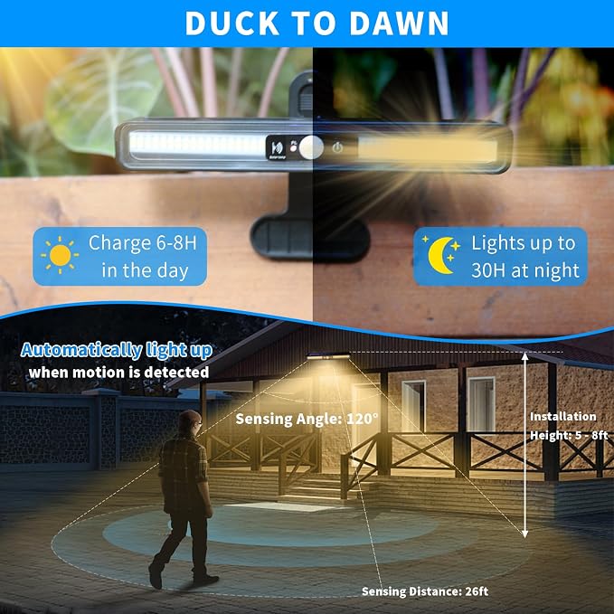 Clip On Solar Motion Lights Outdoor Waterproof, 4 Pack Motion Sensor Outdoor - Image 3