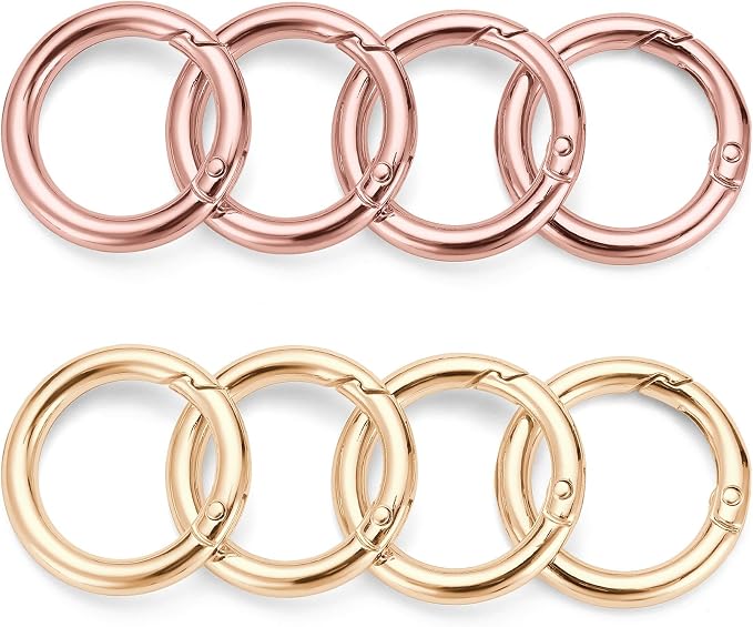 Gkeygo Key Ring Clip, 4/5 Inch Keychain Rings, 8 Pack Round Carabiner Clip - Image 9