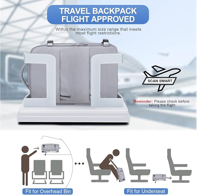 coofay Expandable Backpack For Traveling On Airplane Carry On Backpack Flight - Image 3