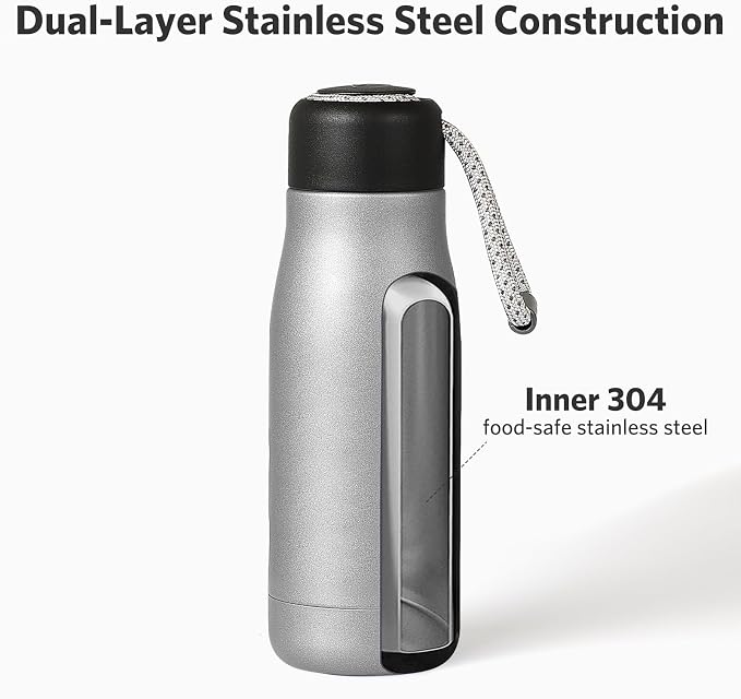 Small Water Bottle 12 oz, Dusgut Insulated Water Bottle, Stainless Steel - Image 4