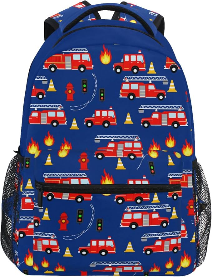 Wamika Monster Car Kids Backpack Trucks Racing Cars School Backpacks Boys Girls by Wamika