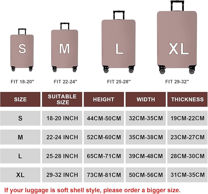 WUJIAONIAO Travel Luggage Cover Baggage Suitcase Cover Protector Skins 18-32 - Image 2