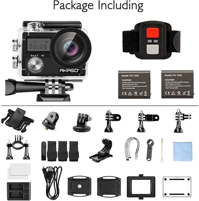 AKASO Brave 4 Action Camera 4K 30fps Ultra HD WiFi Sport Cameras - Image 9