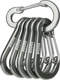 Booms Fishing CC1 Multi-Use Carabiner Clip, 6 Pack Small Caribeener Clips by BoomsFishing