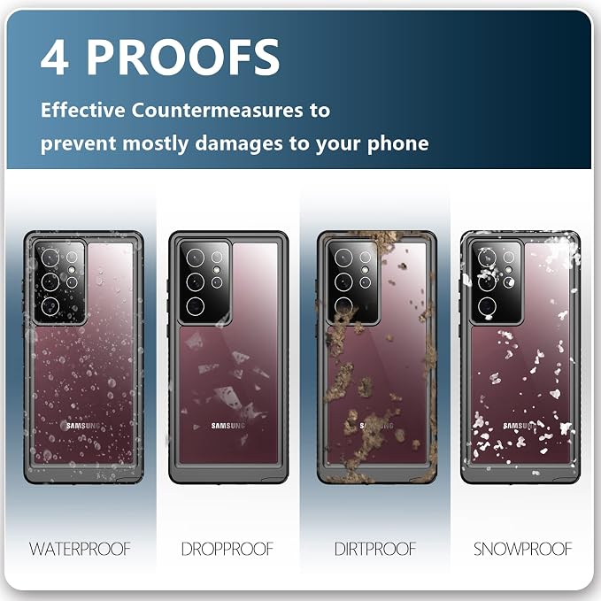 SPIDERCASE Designed for Samsung Galaxy S22 Ultra Case, Waterproof Built-in - Image 3