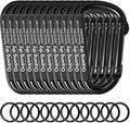 Carabiner Clip - Heavy Duty Carabiners 800lbs-13KN Carabeaner D Ring Shape by Oupengsky