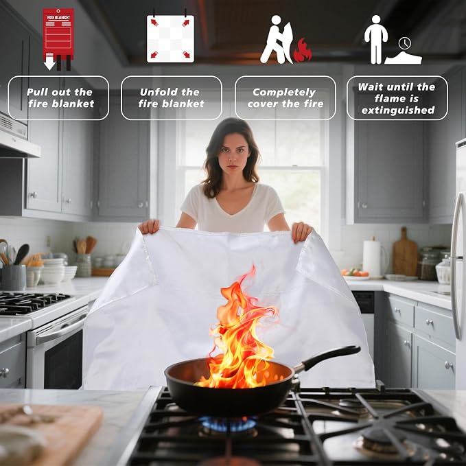 Ougist 4 Pack Emergency Fire Blanket - Image 2