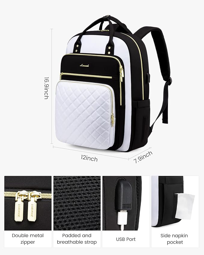 LOVEVOOK Laptop Backpack for Women, Lightweight Casual Daypacks, 15.6in Laptop - Image 3