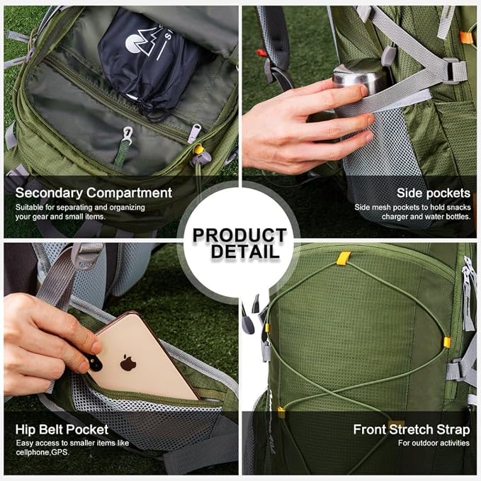 MOUNTAINTOP 25L/40L Hiking Backpack, Lightweight Travel Backpack - Image 5