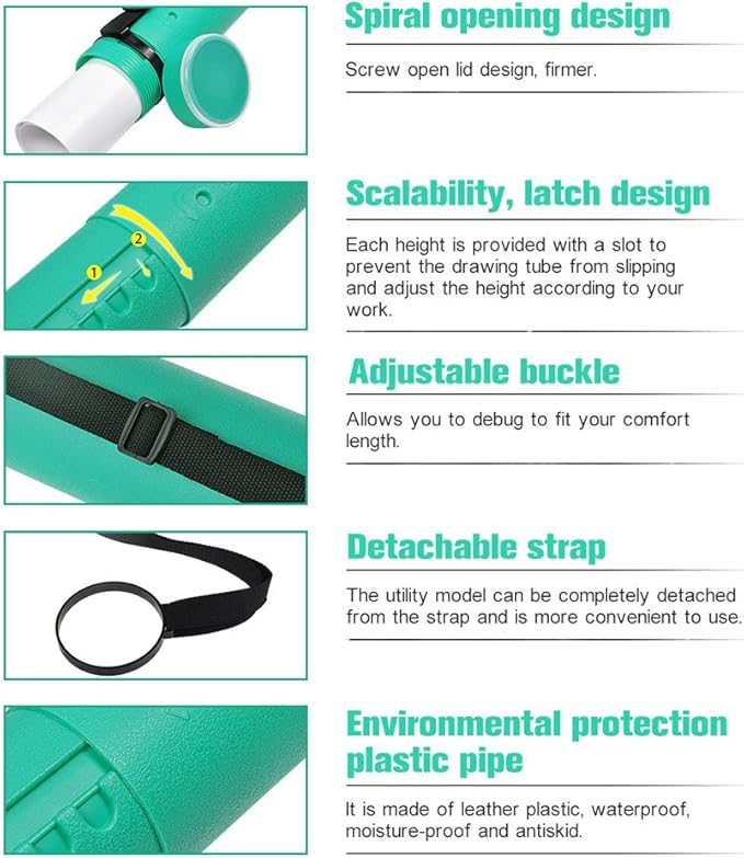 DEWEL Document Tube, Plastic Expanding Poster/Art/Document Storage Tube 24.5 to - Image 6