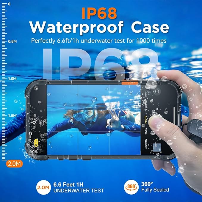 WIFORT for iPhone 17 Pro Max Waterproof Case, - Image 3