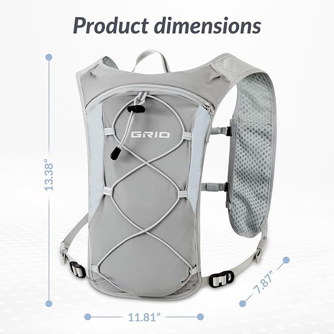 GRIO Hydration Running Vest for Women Men, Water Backpack for Hiking, - Image 3