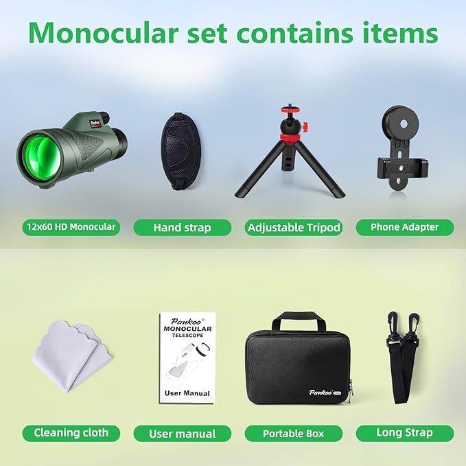 Pankoo 12x60 HD Monocular Telescope - Image 6