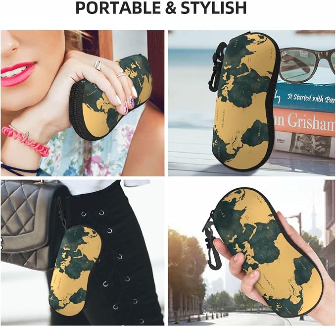Watercolor Orca Whale Glasses Case Neoprene Portable Zipper Eyeglass Bag - Image 8