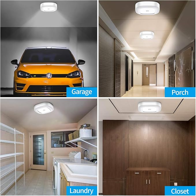 WhitePoplar Motion Sensor Ceiling Light Battery Operated, Wireless Motion - Image 8