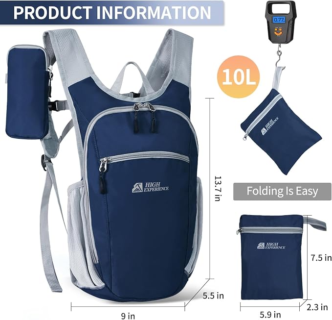 Hiking Backpack 10L/15L Small Daypack Lightweight Packable Travel Foldable - Image 3