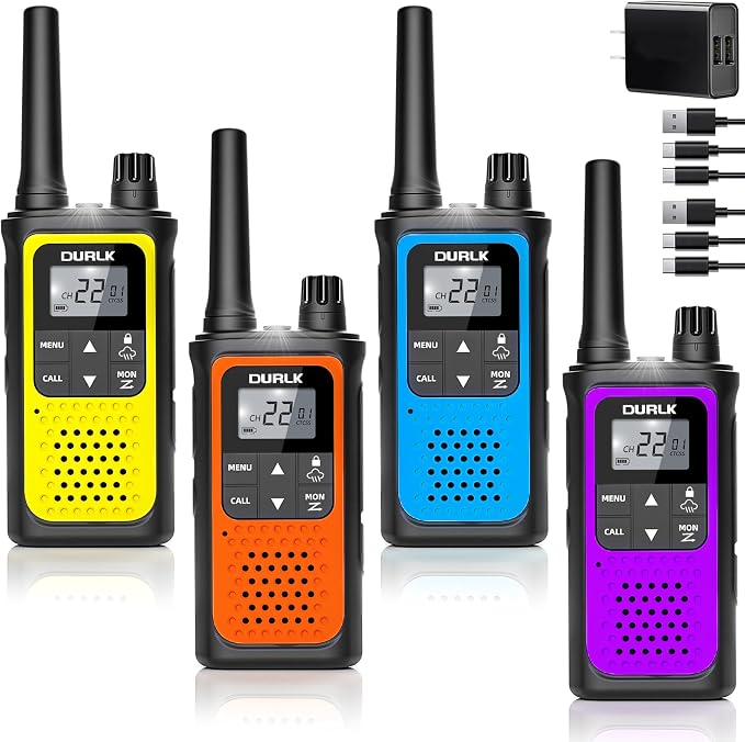Rechargeable Walkie Talkies Long Range, 4 Pack Walkie Talkies - Image 9
