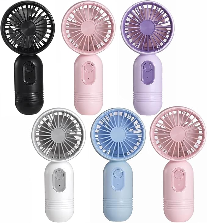 VanSmaGo 6 Pack Mini Handheld Fans, USB Rechargeable Personal Fan Set by VanSmaGo